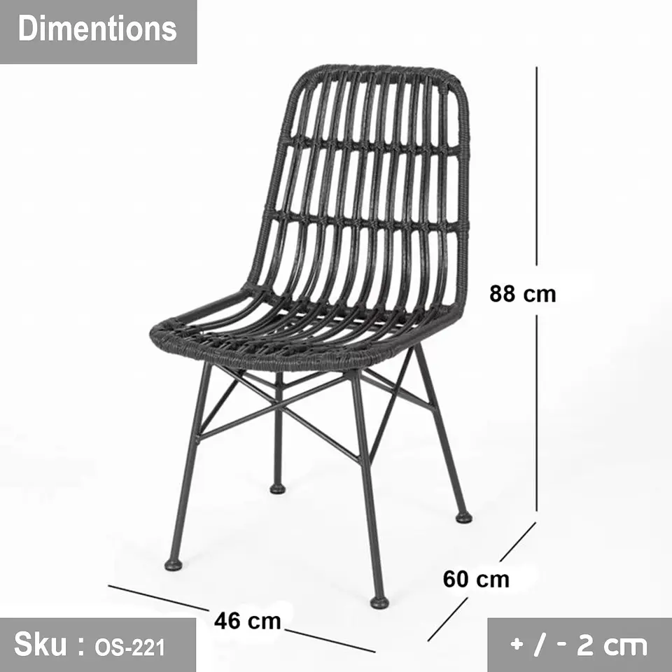 Silla de Comedor Terraza Rattan Grecia Color Madera 17