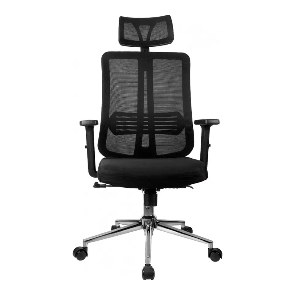 Silla de oficina mesh negra ejecutiva con apoyabrazos y cabeza 4