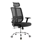 Silla de oficina mesh negra ejecutiva con apoyabrazos y cabeza - Miniatura 5