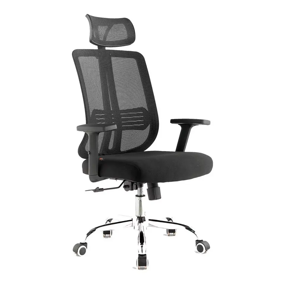 Silla de oficina mesh negra ejecutiva con apoyabrazos y cabeza 5