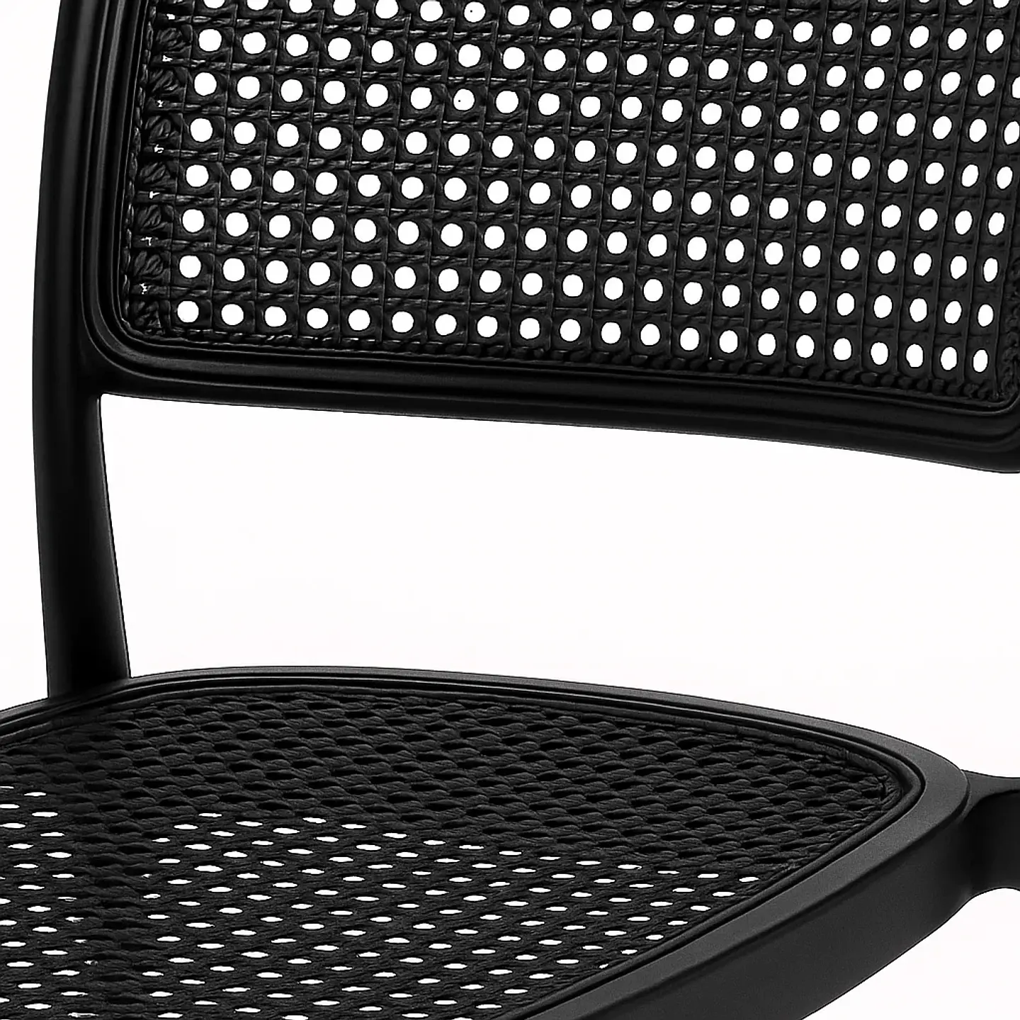 Silla de Restaurant o Terraza Comedor Hoffman Enrejada - Negra Completa 2