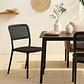 Silla de Restaurant o Terraza Comedor Hoffman Enrejada - Negra Completa - Miniatura 4