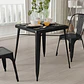 Mesa Tolix de Acero 80x80cm para Bar o Terraza o Restaurant - Negra - Miniatura 4