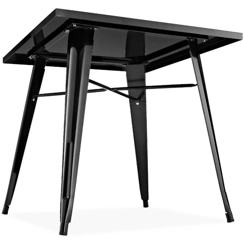 Mesa Tolix de Acero 80x80cm para Bar o Terraza o Restaurant - Negra 5