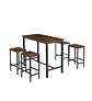 Set de comedor para cocina con pisos taburetes madera industrial - Miniatura 3