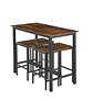 Set de comedor para cocina con pisos taburetes madera industrial - Miniatura 4