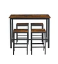 Set de comedor para cocina con pisos taburetes madera industrial - Miniatura 5