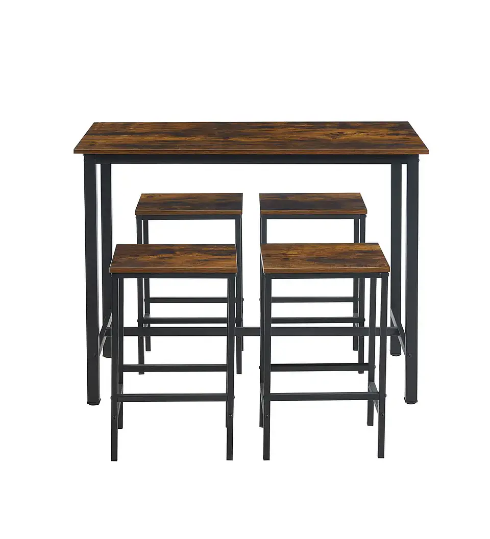 Set de comedor para cocina con pisos taburetes madera industrial 5