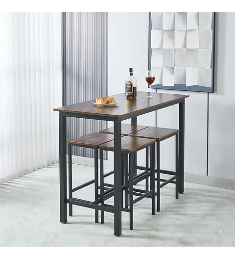 Set de comedor para cocina con pisos taburetes madera industrial