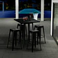 Mesa Tolix de bar o terraza o restaurant 105 cm de alto 60x60cm - Negra - Miniatura 2