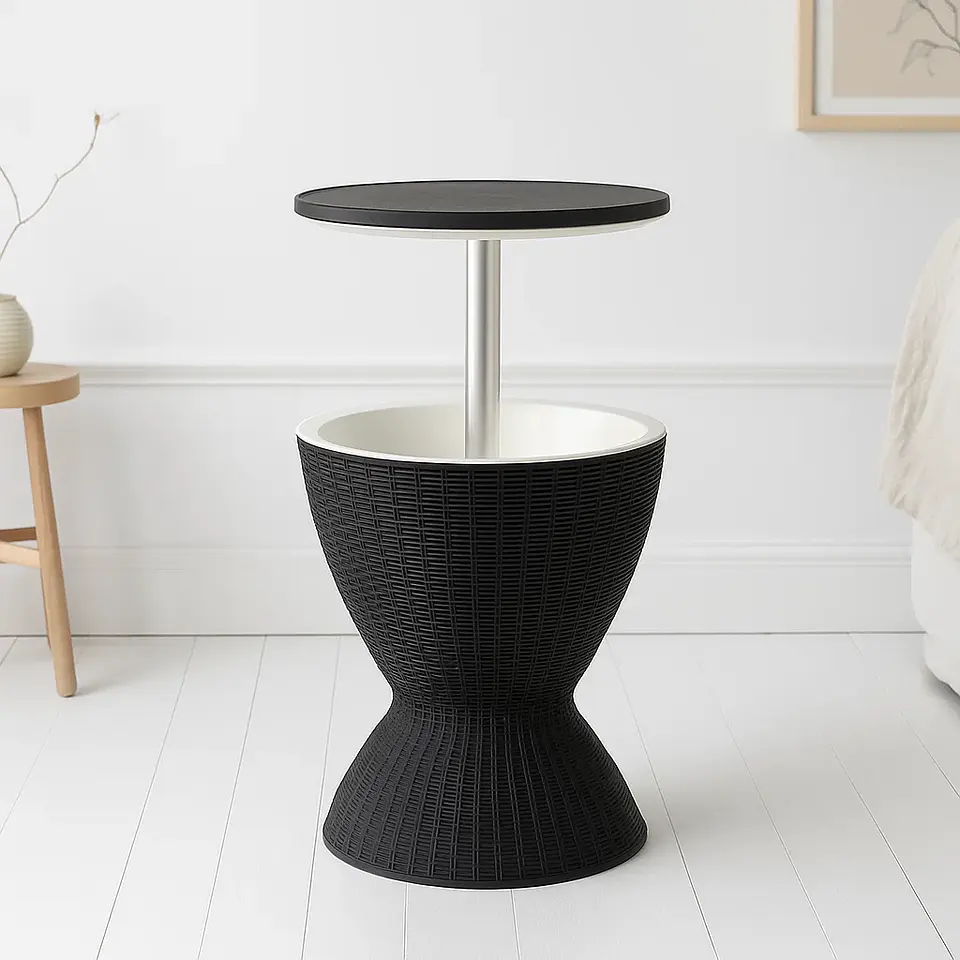 Mesa Alta Nami Outdoor Multifuncional de Rattan Sintético - Negro 4