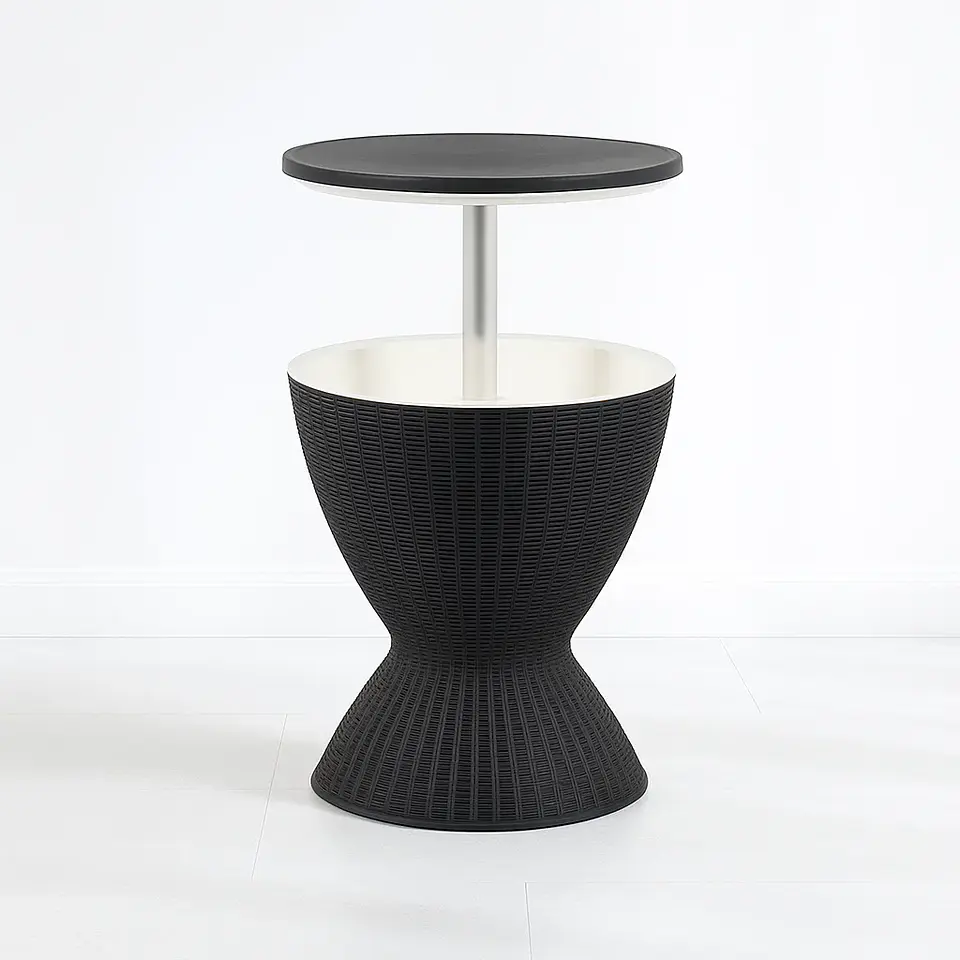 Mesa Alta Nami Outdoor Multifuncional de Rattan Sintético - Negro 5