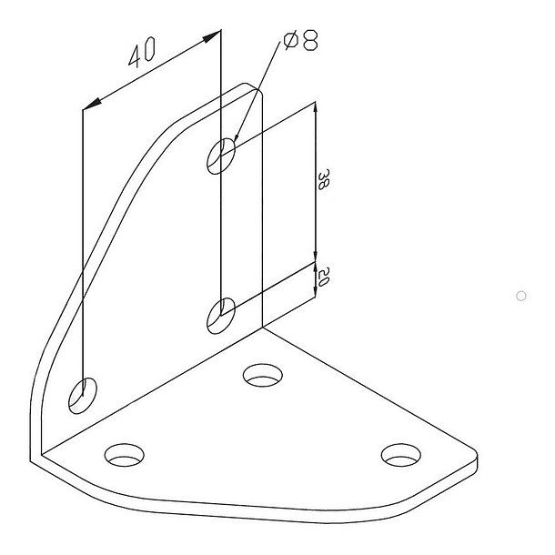 Placa metálica unión perpendicular de esquina 40x40 (Pack 2 Und) 2