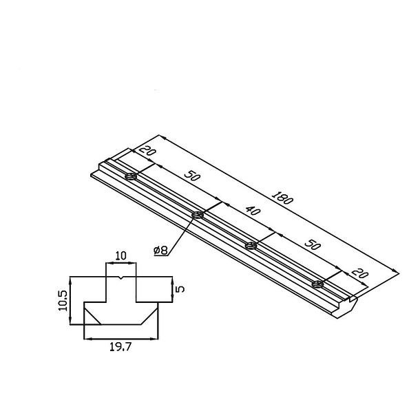 Unión recta perfiles estructurales 45x45 (Pack 2 und) 2