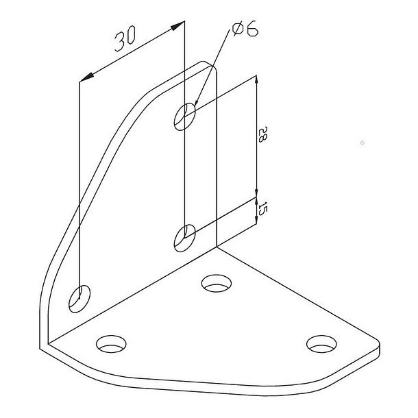 Placa metálica unión perpendicular de esquina 30x30 (Pack 2 Und) 2
