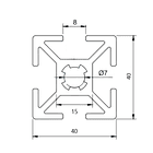 Perfil Estructural Aluminio Tslot 40x40x2040mm  Mate  2