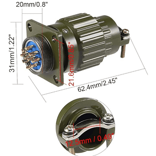 Conector p/cable hembra 10 pines YD32-10