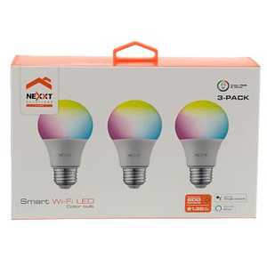 Ampolleta LED inteligente Multicolor pack 3 unid. Wi-Fi 220V - NHB-C120
