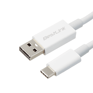 Cable de carga rapida USB tipo C de 2,4amp, 1 mt