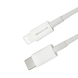 Cable de carga USB tipo C a lightning PD de 5amp, color blanco , 1 mt - Image 1