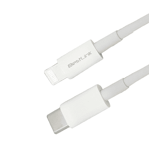 Cable de carga USB tipo C a lightning PD de 5amp, color blanco , 1 mt