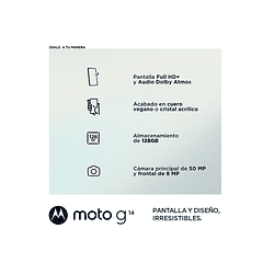 Smartphone Moto G14 4GB+128GB Lila Liberado - Image 2