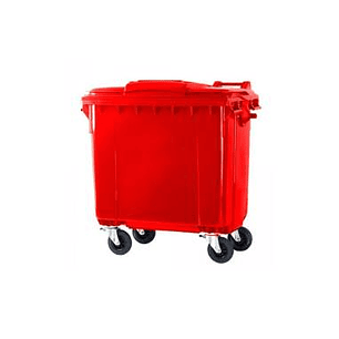 Contenedor de Basura 4 ruedas 660 Litros Rojo