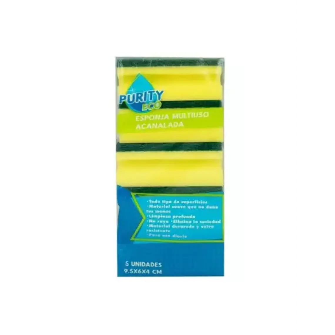 Pack 5 esponjas acanaladas PurityEco 1