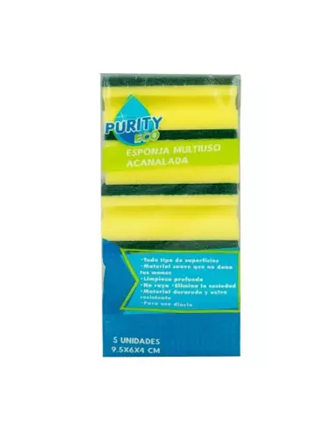 Pack 5 esponjas acanaladas PurityEco