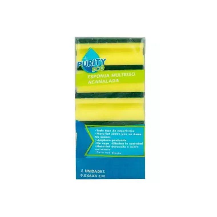 Pack 5 esponjas acanaladas PurityEco 1