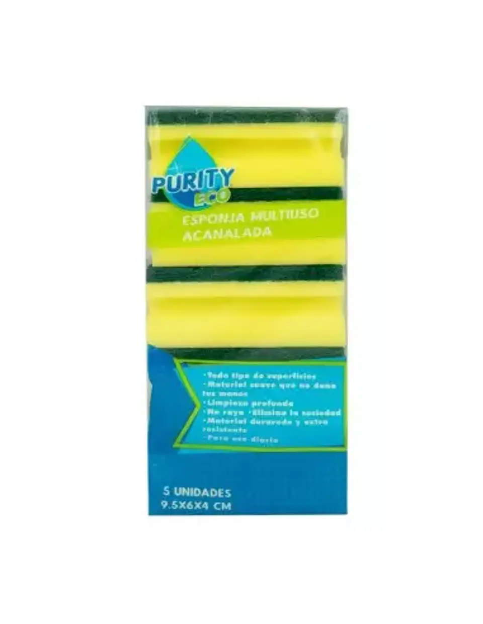 Pack 5 esponjas acanaladas PurityEco 1