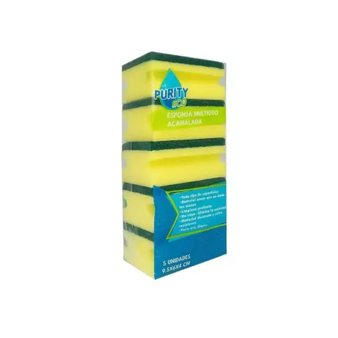 Pack 5 esponjas acanaladas PurityEco 3