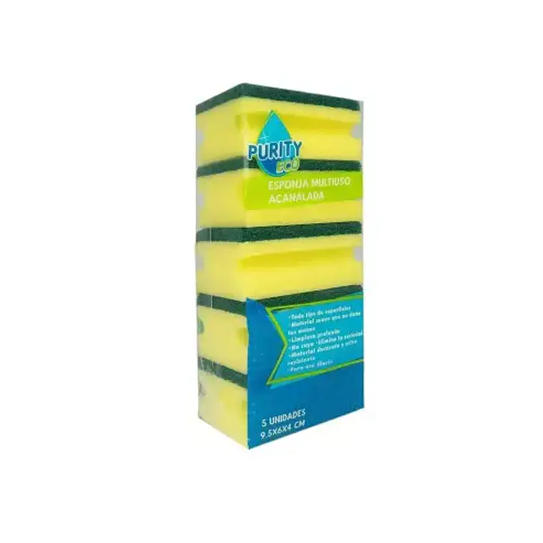 Pack 5 esponjas acanaladas PurityEco 3
