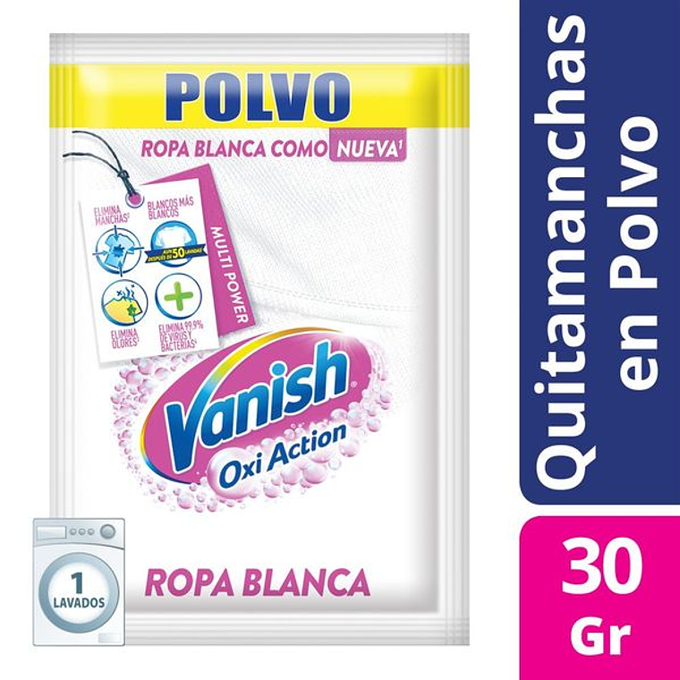 Vanish Quitamanchas Ropa Blanca 30 Grs 1