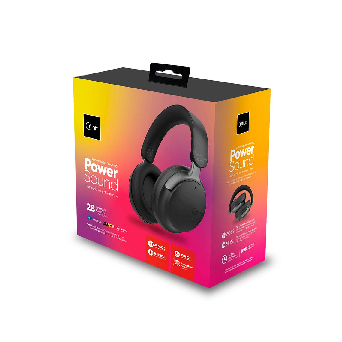 Audífonos Inalámbricos Mlab Power Sound 9454 - ANC, Bluetooth 5.3, 40H de Autonomía 4