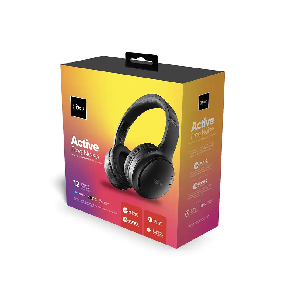AUDIFONO ANC + ENC BLUETOOTH TYPE C ACTIVE FREE NOISE BLACK 09374 6