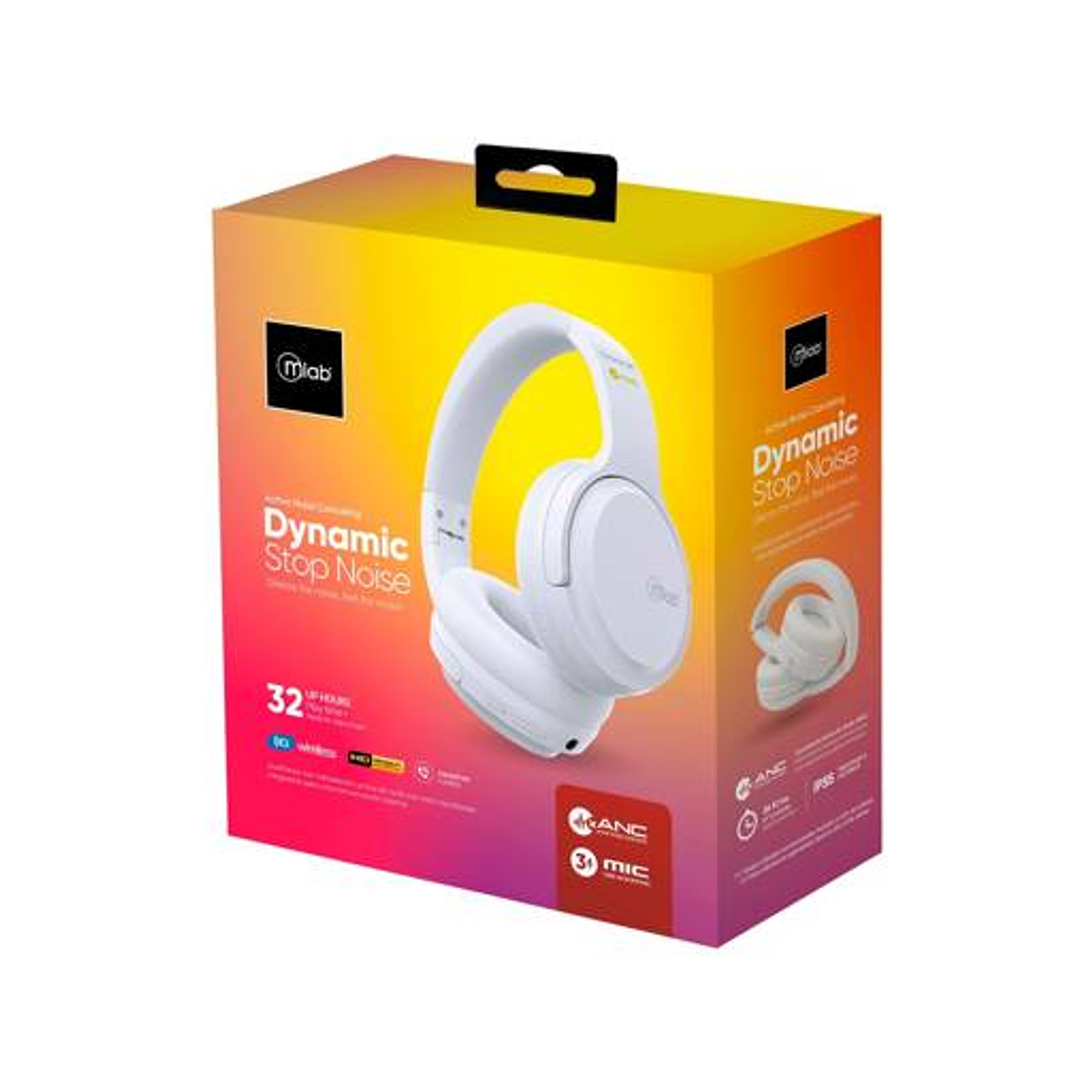 MLAB AUDIFONO ANC BLUETOOTH TIPO C DINÁMICO STOP RUIDO BLANCO  5
