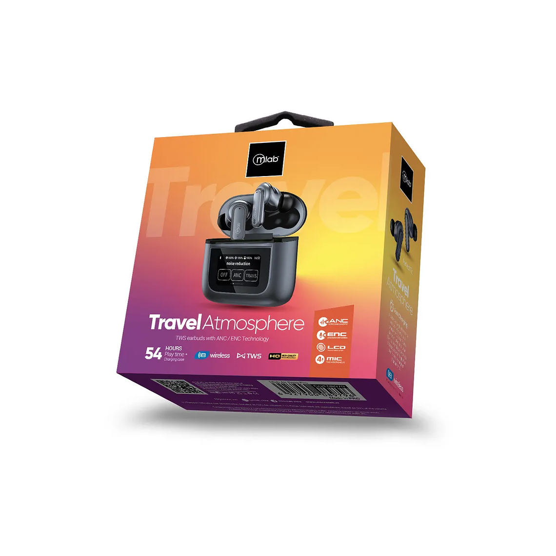 MLAB AUDIFONO TWS ANC + ENC TRAVEL ATMOSPHERE TOUCH SCREEN PRO 5