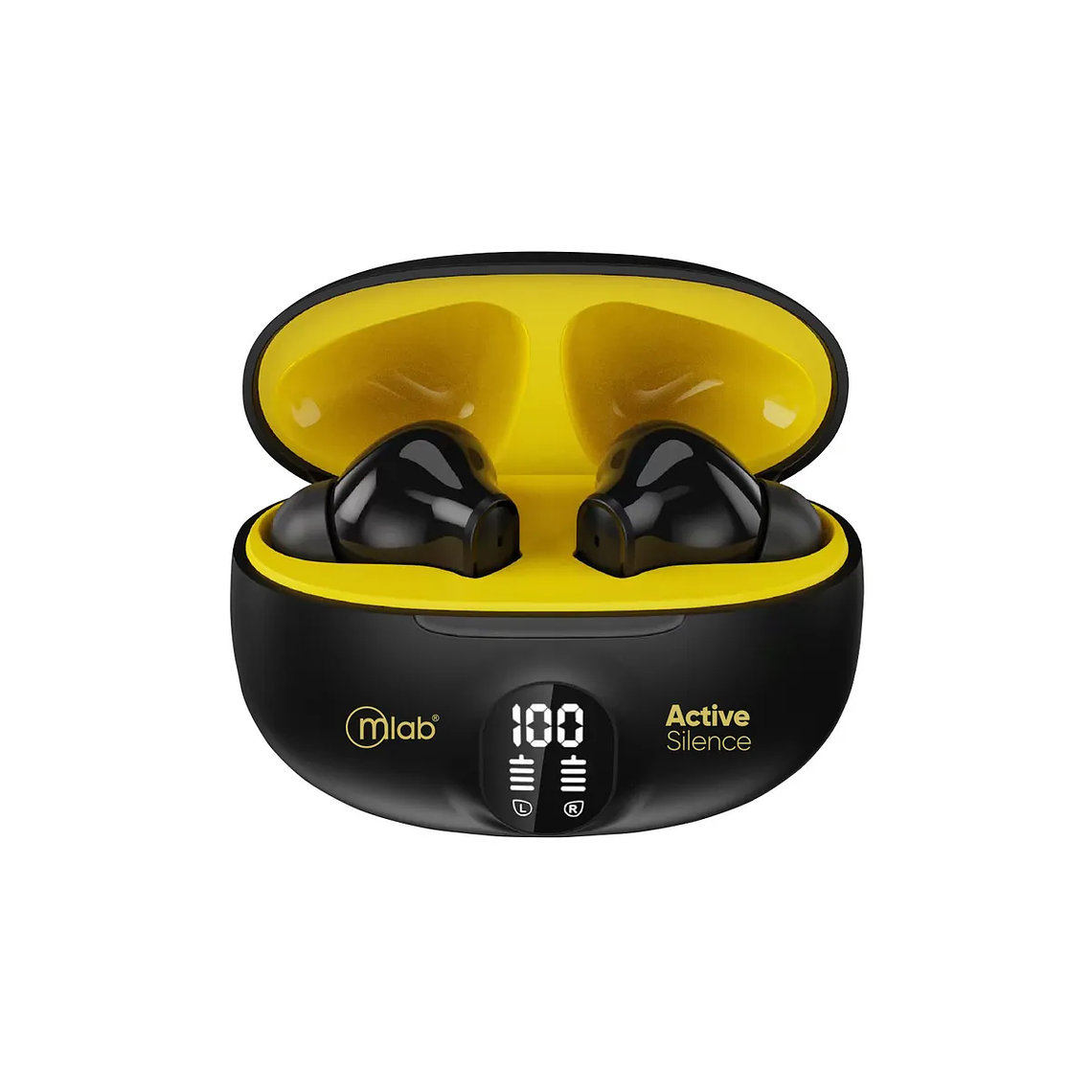 MLAB AUDIFONO TWS ANC + ENC ACTIVE SILENCE STRONG NEGRO/AMARILLO 1