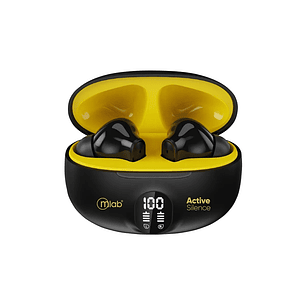 MLAB AUDIFONO TWS ANC + ENC ACTIVE SILENCE STRONG NEGRO/AMARILLO