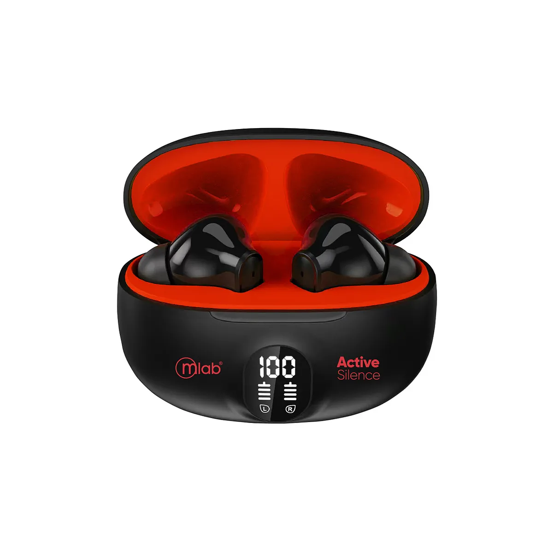MLAB AUDIFONO TWS ANC + ENC ACTIVE SILENCE STRONG NEGRO/ROJO 1