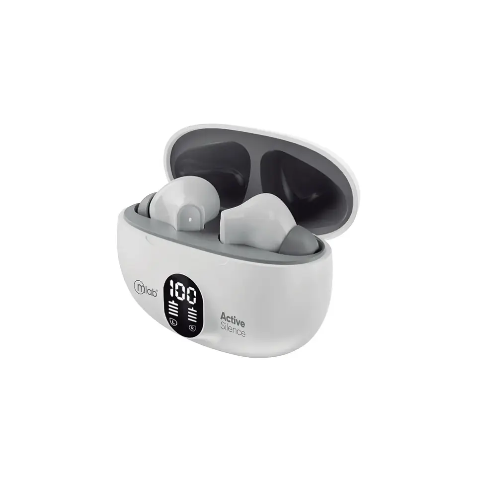 MLAB AUDIFONO TWS ANC + ENC ACTIVE SILENCE STRONG BLANCO/GRIS 2