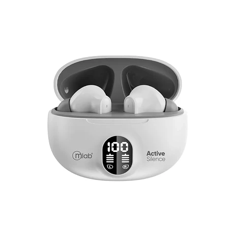 MLAB AUDIFONO TWS ANC + ENC ACTIVE SILENCE STRONG BLANCO/GRIS