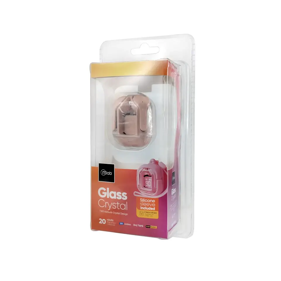 AUDIFONO MLAB TWS CRYSTAL + ESTUCHE DE SILICONA ROSA  5