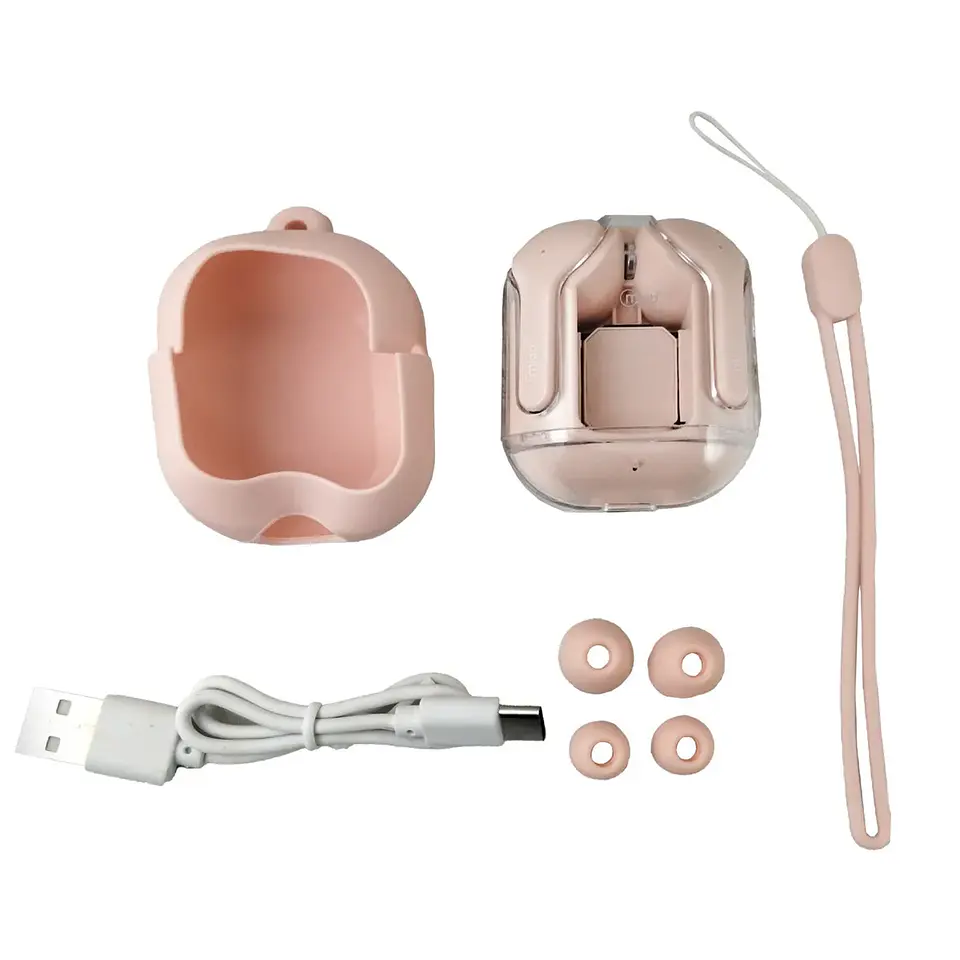 AUDIFONO MLAB TWS CRYSTAL + ESTUCHE DE SILICONA ROSA  4