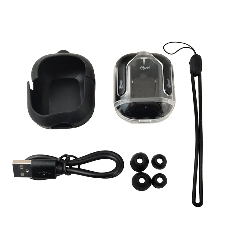 AUDIFONO MLAB TWS CRYSTAL + ESTUCHE DE SILICONA NEGRO  4