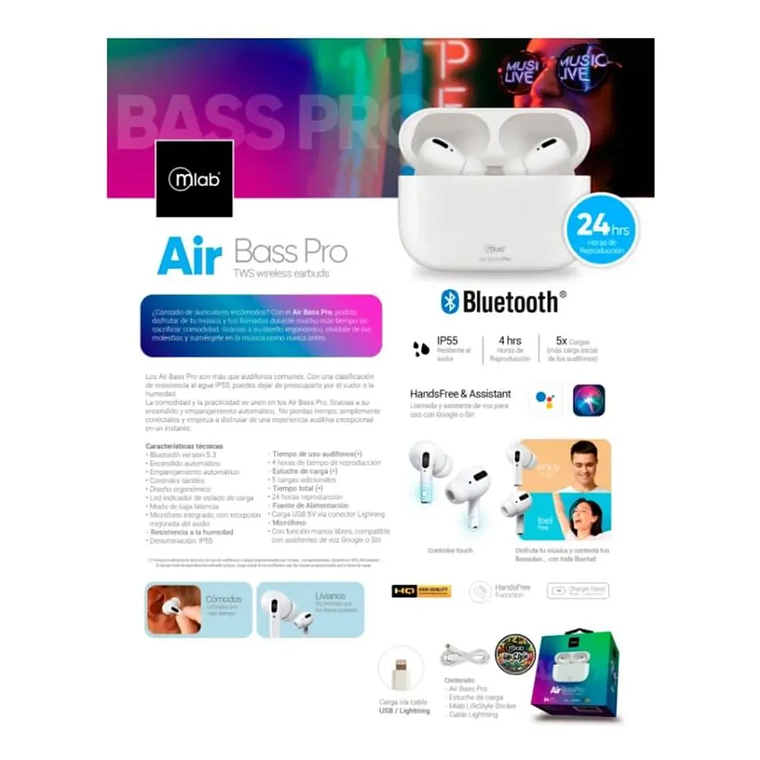 MLAB AUDIFONO TWS AIR-BASS PRO 4