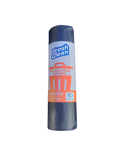 BOLSA DE BASURA 80 X 110 CM FRESH CLEAN ROLLO 10 UNIDADES