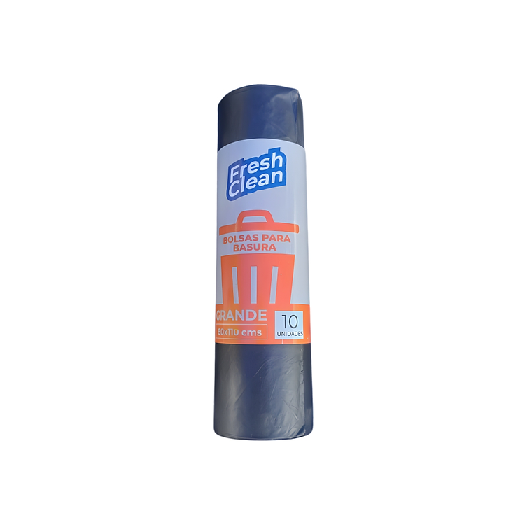 BOLSA DE BASURA 80 X 110 CM FRESH CLEAN ROLLO 10 UNIDADES 1