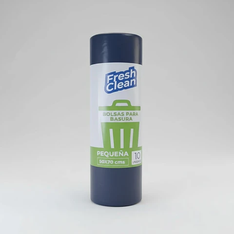 BOLSA DE BASURA 50 X 70 CM FRESH CLEAN ROLLO 10 UNIDADES